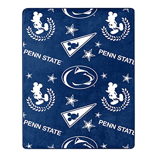NORTHWEST NCAA Penn State Nittany Lions Character Hugger Pillow & Silk Touch Throw Blanket Set, 40" x 50", Mickey Mouse - 757 Sports Collectibles