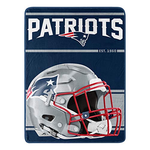 Northwest NFL New England Patriots 46x60 Micro Raschel Run Design RolledBlanket, Team Colors, One Size (1NFL059050076RET) - 757 Sports Collectibles