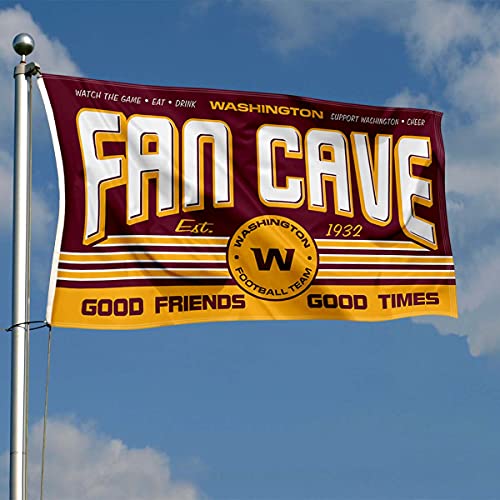 WinCraft Washington Football Team Fan Man Cave Banner Flag - 757 Sports Collectibles
