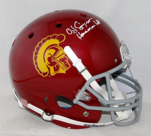 O. J. Simpson Autographed USC Trojans F/S Schutt Helmet W/ Heisman- JSA W Auth