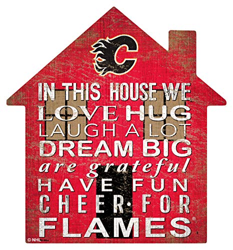 Fan Creations NHL Calgary Flames Unisex Flames House Sign, Team Color, 12 inch - 757 Sports Collectibles