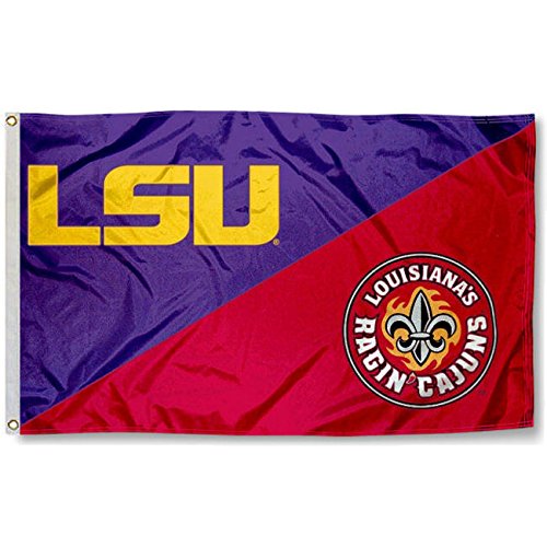 College Flags & Banners Co. Louisiana State LSU Tigers House Divided Flag - 757 Sports Collectibles