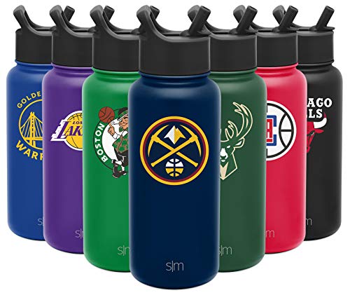 Simple Modern NBA Denver Nuggets 32oz Water Bottle with Straw Lid Insulated Stainless Steel Summit - 757 Sports Collectibles