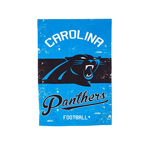 Team Sports America Carolina Panthers NFL Vintage Linen Garden Flag - 12.5" W x 18" H Outdoor Double Sided Décor Sign for Football Fans - 757 Sports Collectibles