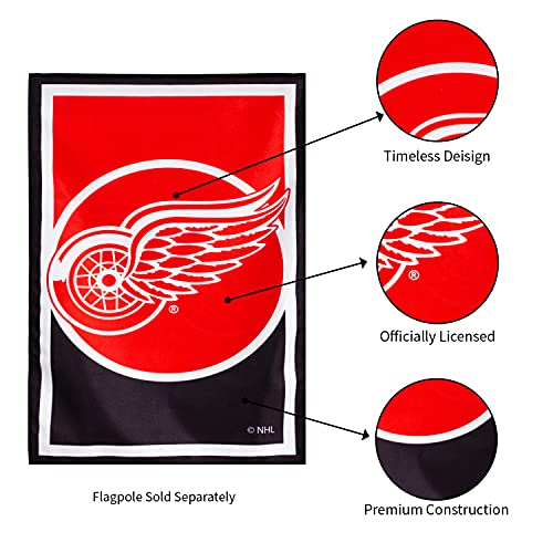 Team Sports America NHL Double Sided Detroit Red Wings House Flag Officially Licensed Sports Flag for Home Office Yard Sports Gift - 757 Sports Collectibles