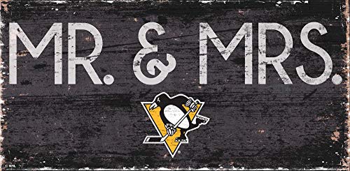 Fan Creations NHL Pittsburgh Penguins Unisex Pittsburgh Penguins Mr. & Mrs. Sign, Team Color, 6 x 12 - 757 Sports Collectibles