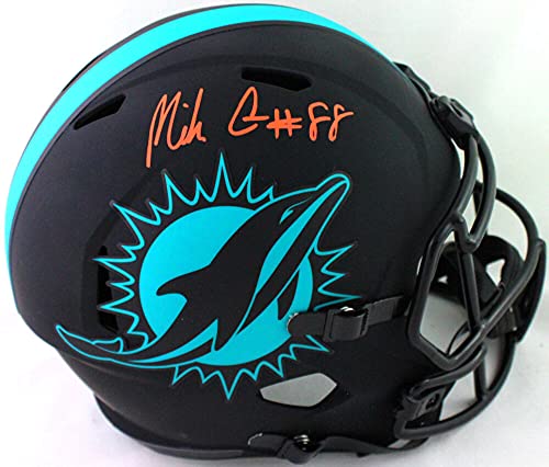 Mike Gesicki Autographed Miami Dolphins Eclipse Speed FS Helmet-Beckett WOrange - 757 Sports Collectibles