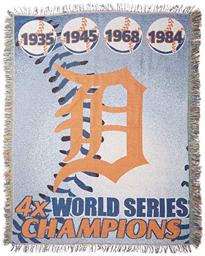 NORTHWEST MLB Detroit Tigers Woven Tapestry Throw Blanket, 48" x 60", Commemorative - 757 Sports Collectibles