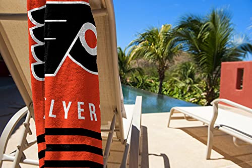 NORTHWEST NHL Philadelphia Flyers Beach Towel, 30" x 60", Stripes - 757 Sports Collectibles