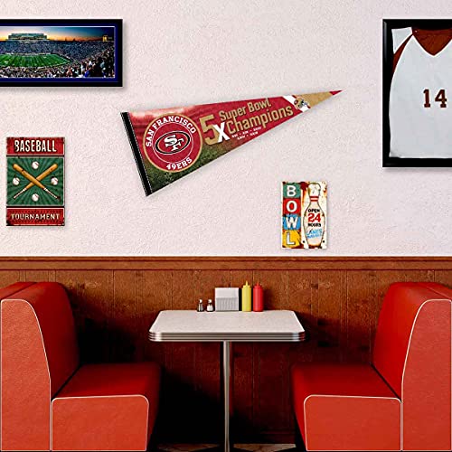 WinCraft San Francisco 49ers 5 Time Bowl Champions Pennant Banner Flag - 757 Sports Collectibles