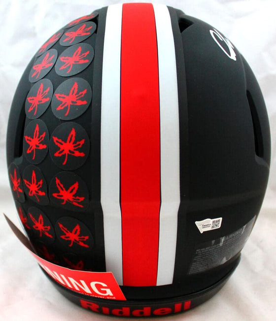 Chase Young Autographed Ohio State F/S Eclipse Speed Authentic Helmet-Fanatics Silver - 757 Sports Collectibles