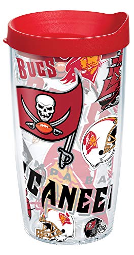 Tervis Made in USA Double Walled NFL Tampa Bay Buccaneers Insulated Tumbler Cup Keeps Drinks Cold & Hot, 16oz, All Over - 757 Sports Collectibles