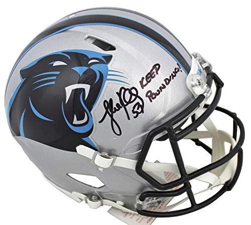 Panthers Luke Kuechly"Keep Pounding" Signed Proline Full Size Speed Helmet BAS - 757 Sports Collectibles