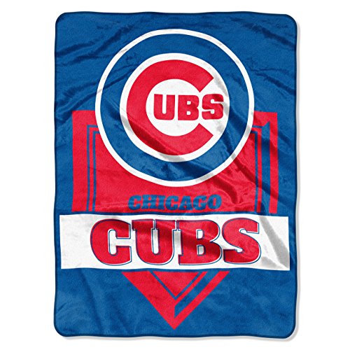 Northwest MLB Chicago Cubs Royal Plush Raschel Throw, One Size, Multicolor - 757 Sports Collectibles