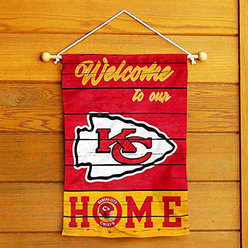 WinCraft Kansas City Chiefs Welcome Home Decorative Garden Flag Double Sided Banner - 757 Sports Collectibles