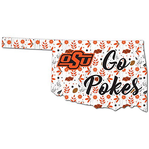 Fan Creations NCAA Oklahoma State Cowboys Unisex OK State Floral State Sign, Team Color, 12 inch - 757 Sports Collectibles