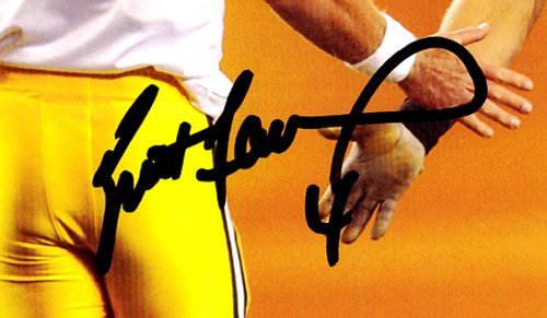 Brett Favre Autographed/Signed Green Bay Packers 8x10 NFL Photo - Black Ink With Urlacher - 757 Sports Collectibles