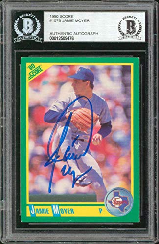 Rangers Jamie Moyer Authentic Signed 1990 Score #107B Card BAS Slabbed - 757 Sports Collectibles