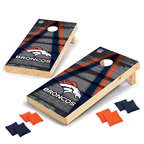 Wild Sports NFL Denver Broncos 2' x 4' Direct Print Vintage Triangle Wood Tournament Cornhole Set, Team Color - 757 Sports Collectibles