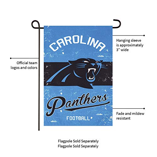 Team Sports America Carolina Panthers NFL Vintage Linen Garden Flag - 12.5" W x 18" H Outdoor Double Sided Décor Sign for Football Fans - 757 Sports Collectibles