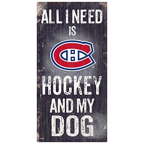 Fan Creations NHL Montreal Canadiens Unisex Montreal Canadiens Hockey and My Dog Sign, Team Color, 6 x 12 - 757 Sports Collectibles