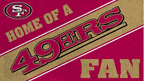 San Francisco 49ers, Officially Licensed Door Mat 28 x 16 Inches Indoor Outdoor Sports Fan Rug - 757 Sports Collectibles