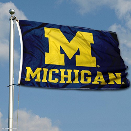 College Flags & Banners Co. Michigan Wolverines Double Sided Flag - 757 Sports Collectibles