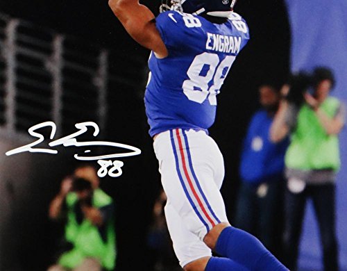 Evan Engram Autographed NY Giants 8x10 Jumping PF Photo- JSA W Auth White - 757 Sports Collectibles