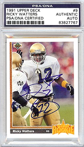 Ricky Watters Autographed 1991 Upper Deck Rookie Card #9 Notre Dame Fighting Irish PSA/DNA #83827767