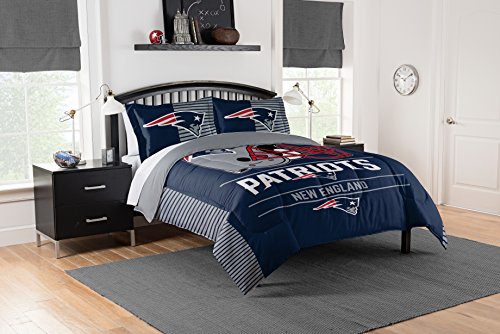 NORTHWEST NFL New England Patriots Comforter and Sham Set, King, Draft - 757 Sports Collectibles