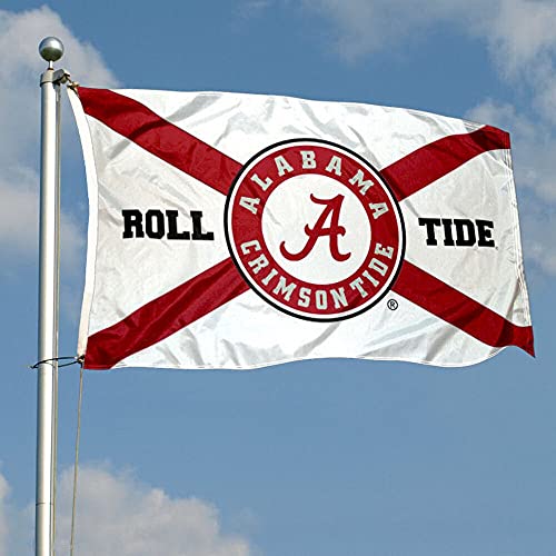 Alabama Crimson Tide State of Alabama Roll Tide Large Outdoor Banner Flag - 757 Sports Collectibles