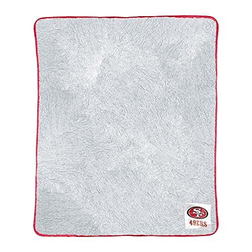Northwest NFL Soft Two Tone Sherpa Throw, 50" x 60" Blanket, Officially Licensed Throw for Bedding, Sofa, or Gameday, Frosty Fleece Cover (San Francisco 49ers - Red,) - 757 Sports Collectibles