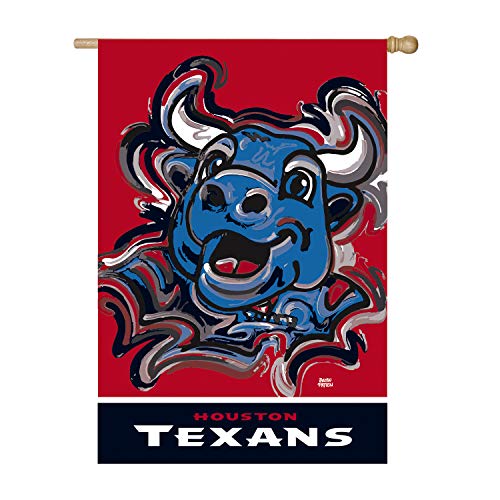Team Sports America Houston Texans, Embossed Suede Indoor Outdoor Flag Justin Patten - 757 Sports Collectibles