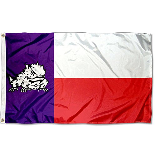 College Flags & Banners Co. TCU Horned Frogs Texas State Flag - 757 Sports Collectibles