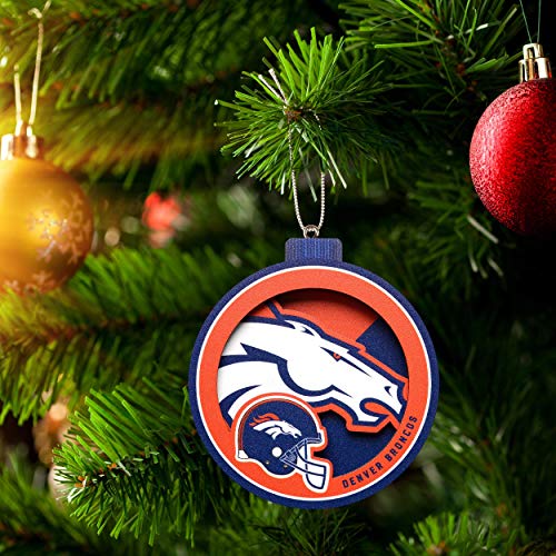 YouTheFan NFL Denver Broncos 3D Logo Series Ornament - 757 Sports Collectibles