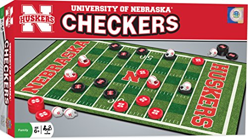 MasterPieces NCAA Nebraska Cornhuskers Checkers Board Game, Team Color, 13" x 21" (41494) - 757 Sports Collectibles