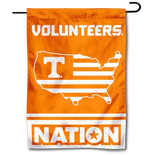 College Flags & Banners Co. Tennessee Volunteers Garden Flag with USA Stars and Stripes Nation - 757 Sports Collectibles