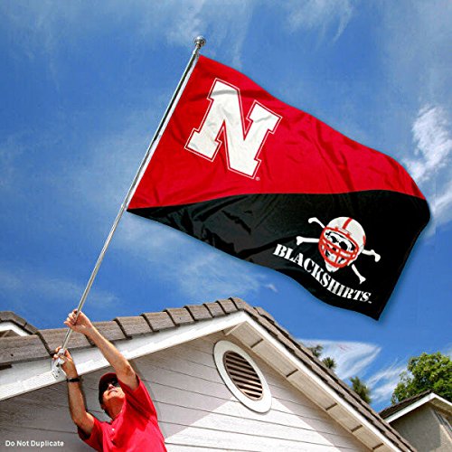 College Flags & Banners Co. Nebraska Cornhuskers Blackshirts Logo Flag - 757 Sports Collectibles
