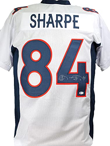 Shannon Sharpe Autographed White Pro Style Jersey- Beckett W Silver 4 - 757 Sports Collectibles