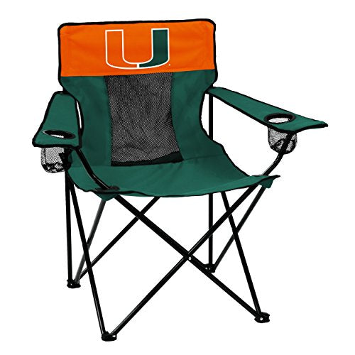 logobrands Officially Licensed NCAA Unisex Elite Chair, One Size,Miami Hurricanes - 757 Sports Collectibles