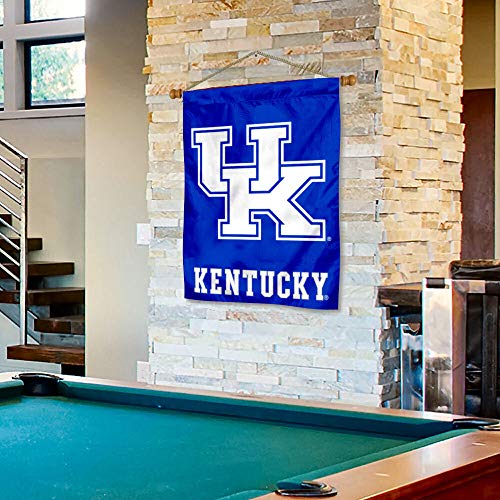 College Flags & Banners Co. Kentucky Wildcats UK Banner with Hanging Pole - 757 Sports Collectibles