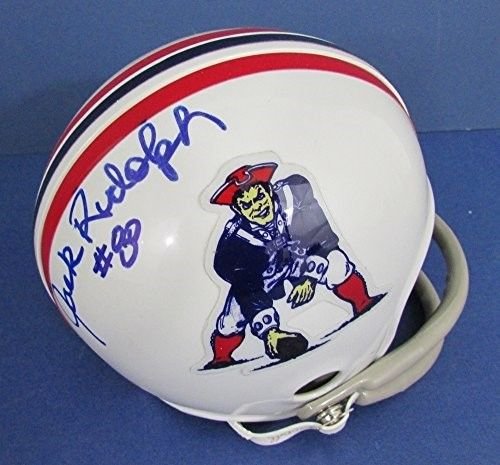Jack Rudolph New England Patriots Signed Throwback Mini Helmet 121866