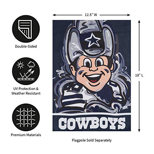 Team Sports America Dallas Cowboys Suede Garden Flag 12.5 x 18 Inches Justin Patten - 757 Sports Collectibles