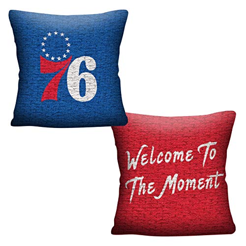 NORTHWEST NBA Philadelphia 76ers Double Sided Woven Jacquard Pillow, 20" x 20", Invert - 757 Sports Collectibles