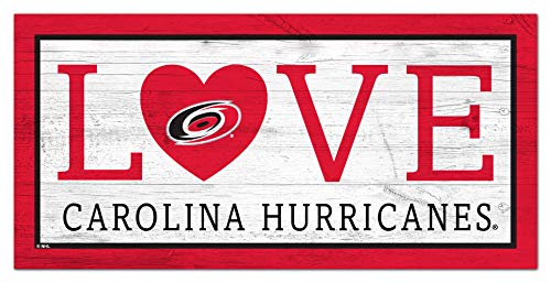 NHL Carolina Hurricanes Unisex Carolina Hurricanes Love sign, Team Color, 6 x 12 - 757 Sports Collectibles
