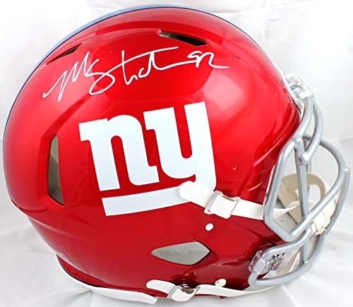 Michael Strahan Autographed NY Giants F/S Flash Speed Authentic Helmet-Beckett W Hologram White - 757 Sports Collectibles