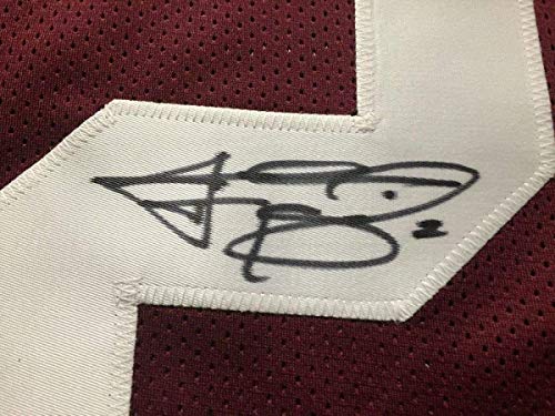 Framed Autographed/Signed Johnny Manziel 33x42 Texas A&M Aggies Maroon College Football Jersey JSA COA - 757 Sports Collectibles