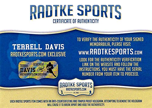 Terrell Davis Autographed/Signed Denver Broncos Riddell Throwback Full Size NFL Blue Helmet with "HOF 17" Inscription - 757 Sports Collectibles