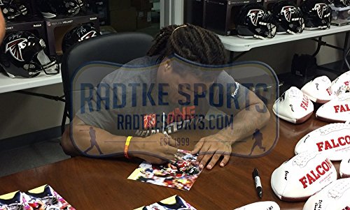 Devonta Freeman Autographed/Signed Atlanta Falcons 8x10 NFL Photo - Running Action Shot - 757 Sports Collectibles