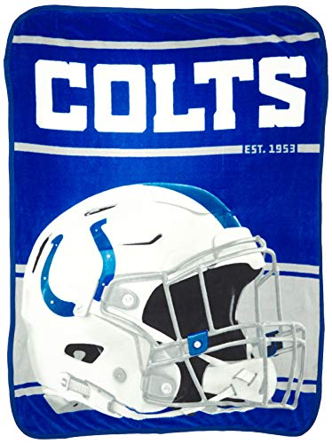 NORTHWEST NFL Indianapolis Colts Micro Raschel Throw Blanket, 46" x 60", Run - 757 Sports Collectibles